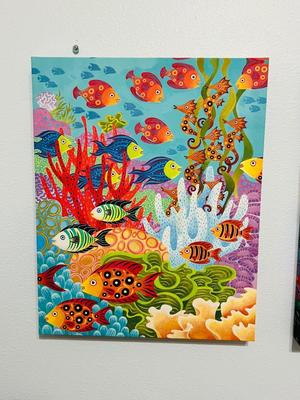 Pair Of Canvas Fish Print