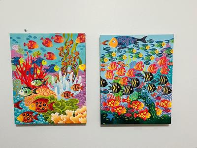 Pair Of Canvas Fish Print