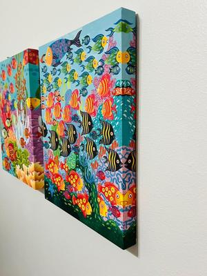 Pair Of Canvas Fish Print