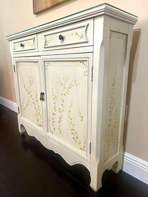 Decorative Wooden Cabinet with Glass Top