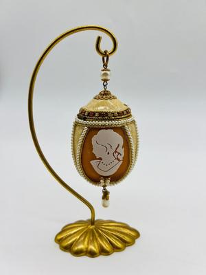 Vintage Kingspoint Designs 3 Cameo Goose Egg Trinket Box