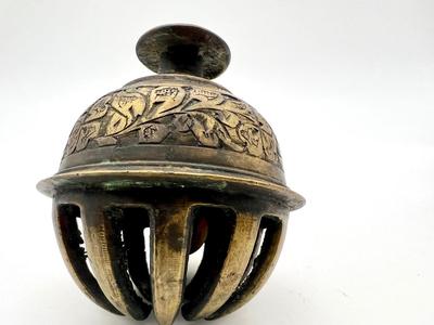 Vintage Mini Brass Flower Claw Bell