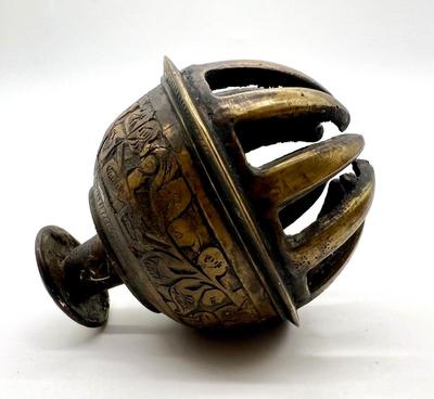 Vintage Mini Brass Flower Claw Bell