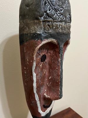 Wooden Face Statue
