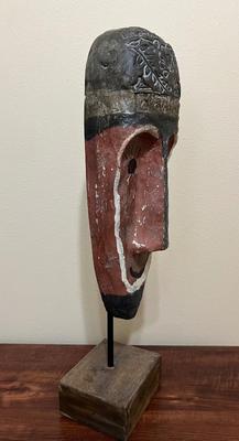 Wooden Face Statue