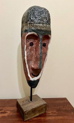 Wooden Face Statue