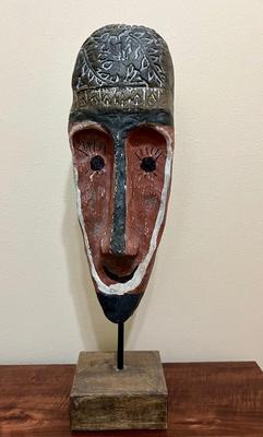 Wooden Face Statue