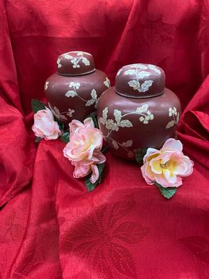 Vintage Cinnamon Red Brown Ginger Jars
