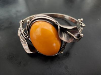 Egg Yolk Amber Sterling Cuff