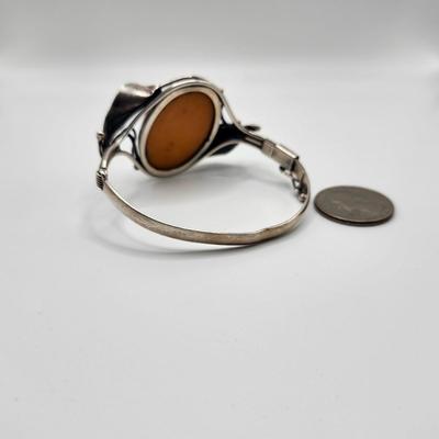 Egg Yolk Amber Sterling Cuff