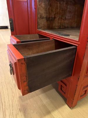 Chinese Display Shelf with Cabinet and Two Drawers