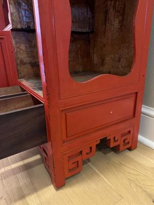 Chinese Display Shelf with Cabinet and Two Drawers