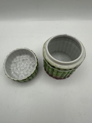 Vintage MIKASA Ceramic Covered Asparagus Jar Box