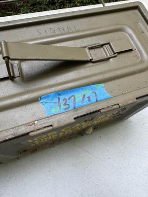 Ammo Box with Parachute Flare Canisters. #137B