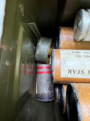 Ammo Box with Parachute Flare Canisters. #137B