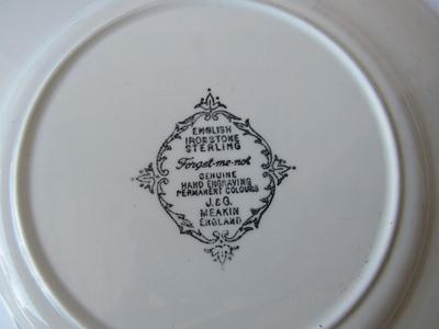 Lot of Vintage Plates: Iriquois China Grill Plate, Syracuse China Small Plates, Meakin Forget Me Not Plates