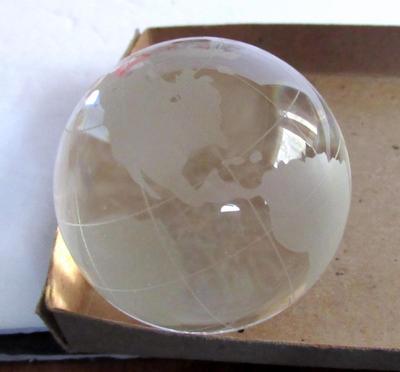 Small Etched Glass Globe, No Base
