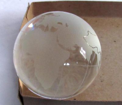 Small Etched Glass Globe, No Base