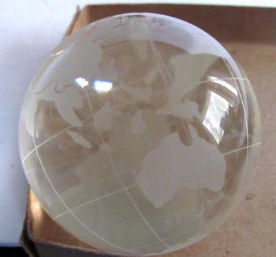 Small Etched Glass Globe, No Base