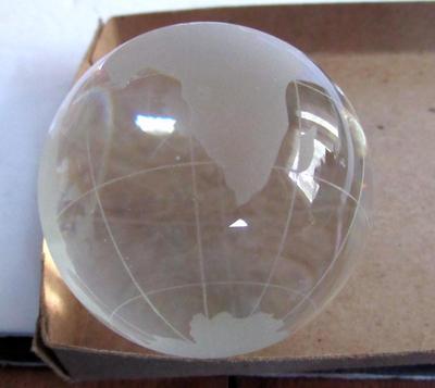 Small Etched Glass Globe, No Base