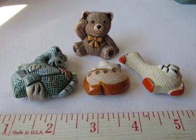 Small Animal Shaped Magnets and Bear Figurine