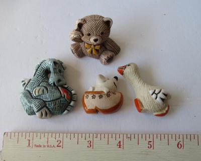 Small Animal Shaped Magnets and Bear Figurine