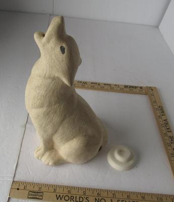Ceramic Tall Wolf Incense Burner and Cover