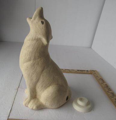 Ceramic Tall Wolf Incense Burner and Cover