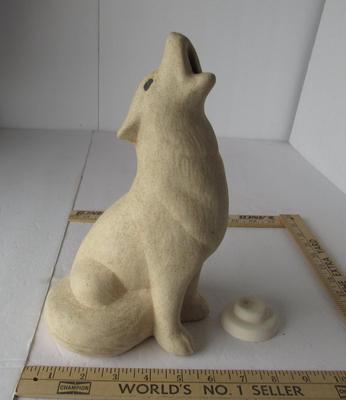 Ceramic Tall Wolf Incense Burner and Cover
