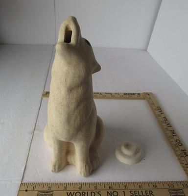 Ceramic Tall Wolf Incense Burner and Cover