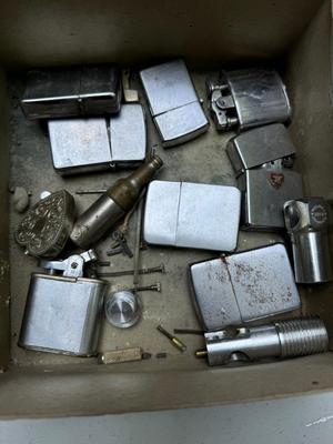 Box of Vintage Cigarette Lighters #129