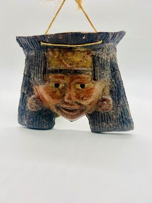 Aztec Influence Decorative Clay Mask Wall