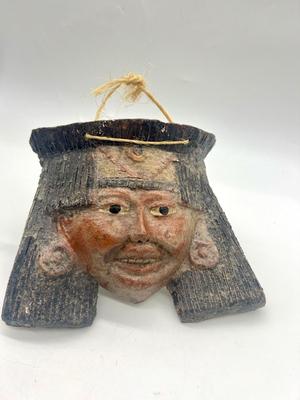 Aztec Influence Decorative Clay Mask Wall