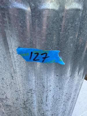 Galvanized Trash Can with Contents #127