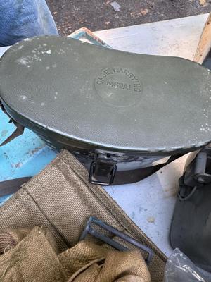Vintage Militaria Lot of Bags, Binoculars and Boxes #126A