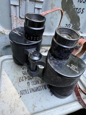 Vintage Militaria Lot of Bags, Binoculars and Boxes #126A