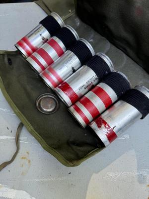 Military Metal Storage Box w Flares, Holsters #126B