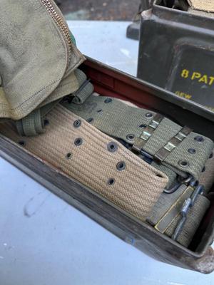 Ammo Boxes with Belts, Bags, Gun Cleaning Kits #123