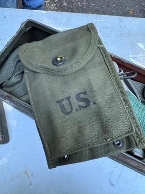 Ammo Boxes with Belts, Bags, Gun Cleaning Kits #123