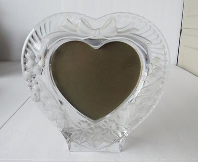 Heavy Glass Heart Picture Frame