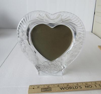 Heavy Glass Heart Picture Frame