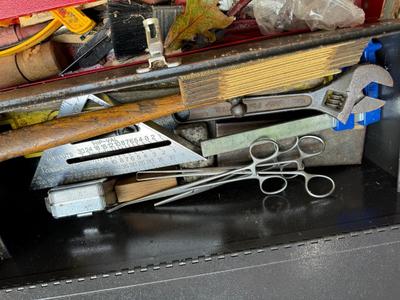 Vintage Metal. Tool Box and Tools #93