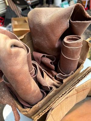 Box of Leather Scraps #90