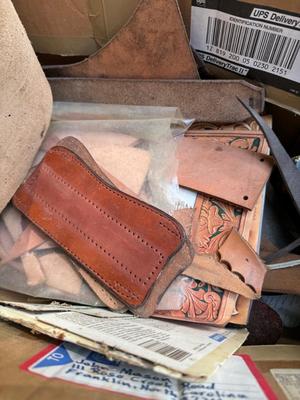 Box of Leather Scraps #90