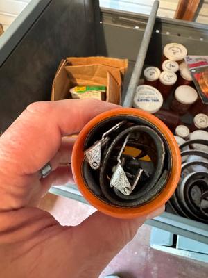 File Cabinet with Motherload of Tack, Nuts, Bolts, Etc #87