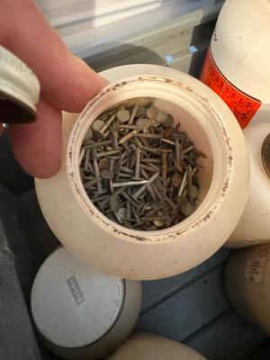 File Cabinet with Motherload of Tack, Nuts, Bolts, Etc #87