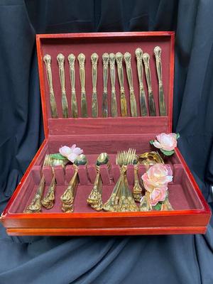 Godinger Gold Plated Flatware in Case