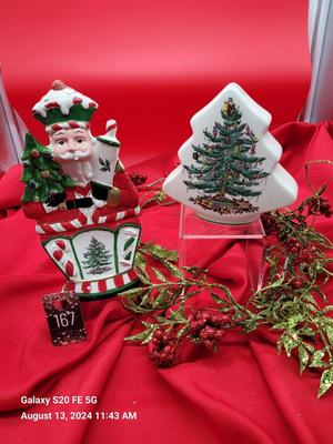 Spode Nutcracker Dish and Christmas Tree Bank