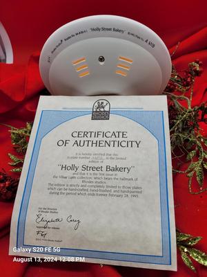Holly Street Bakery lighted plate
