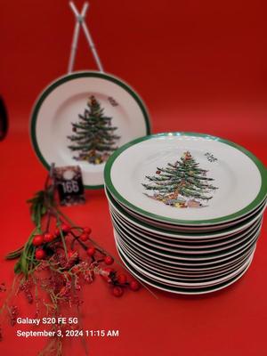 Spode Christmas Tree Bread and Butter Plates